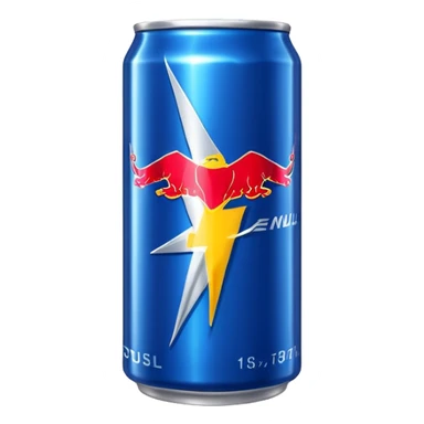 red bull with a lightning bolt sticker
