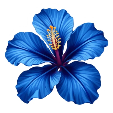 Dark blue flower hibiscus only colour blue and white sticker