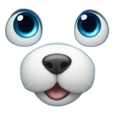 blue fur ball withblue fur ball with round eyes, no mouth round eyes sticker