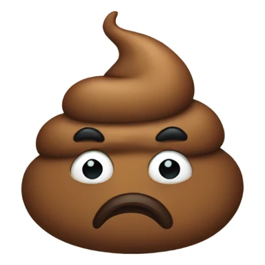 Frowning poop sticker