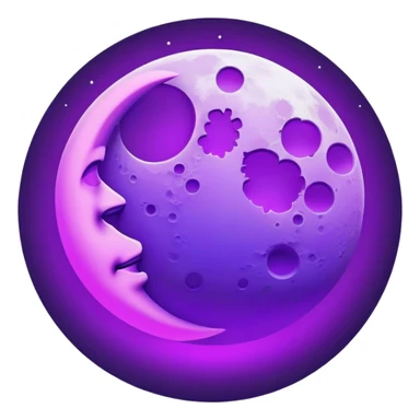 neon violet outline moon sticker