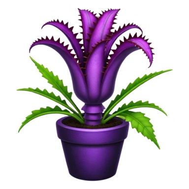 Black and purple Venus flytrap sticker