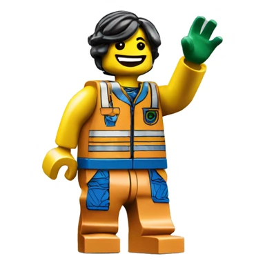 lego character waving sticker