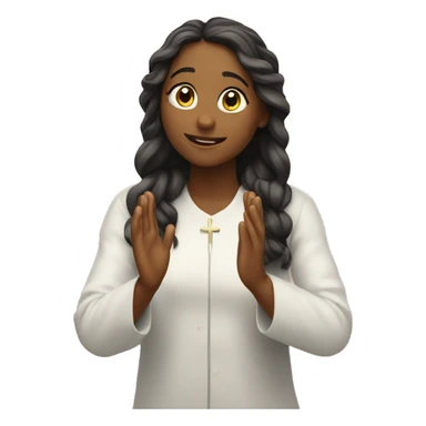 Girl praising god sticker