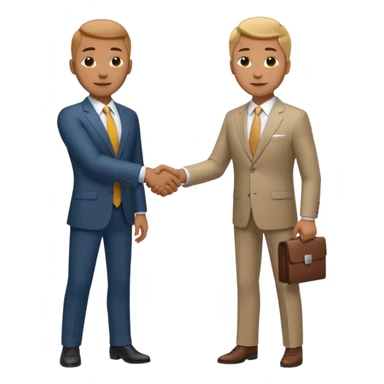 Car dealership employee shaking hands with a businessman, full body shot. sticker