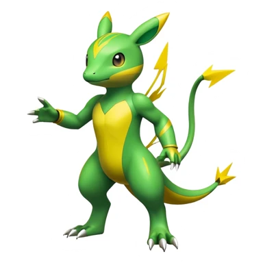  Electrike with green and yellow body and markings, electric type Pokémon (full body) sticker
