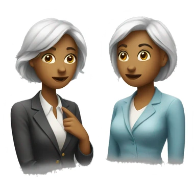 two different woman having aconversation sticker