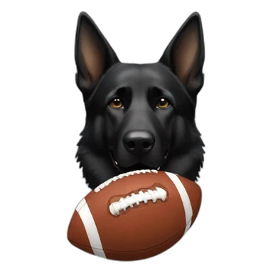 Black German Shepherd playing American football sticker