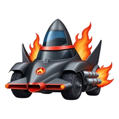 ROCKET IN FIRE BATMOBILE sticker