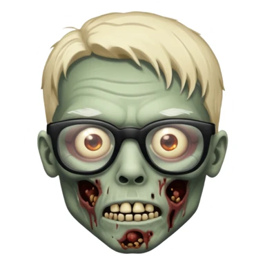 zombie with black glasses sticker