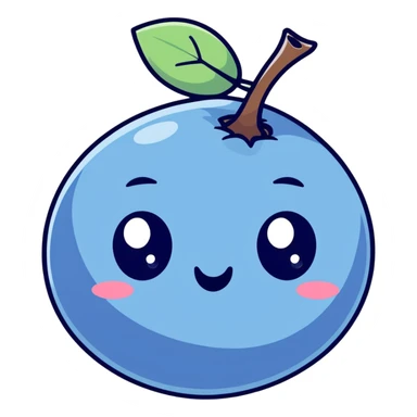 Realistic blueberry with a face sad and hungry with large watery eyes sticker