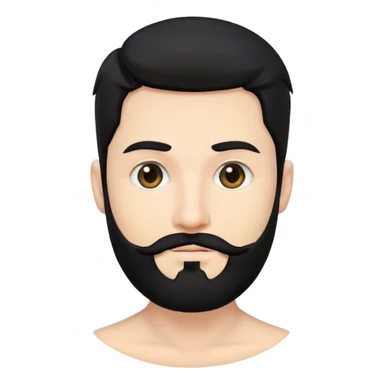 White man with black hair and black circle beard sticker