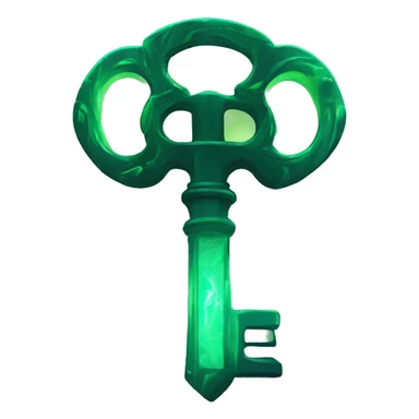 Green glowing abstract key sticker