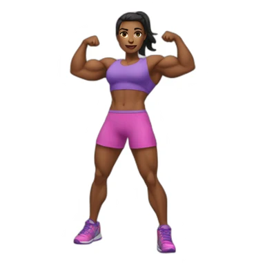 Une fille super musclé sticker