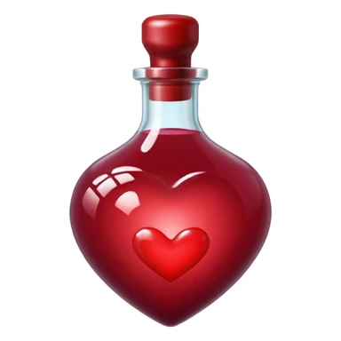 burgundy red heart shaped potion sticker