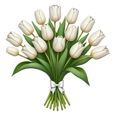 white tulip bouquet  sticker