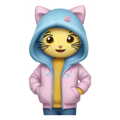 Hello kitty in bluey jaket sticker