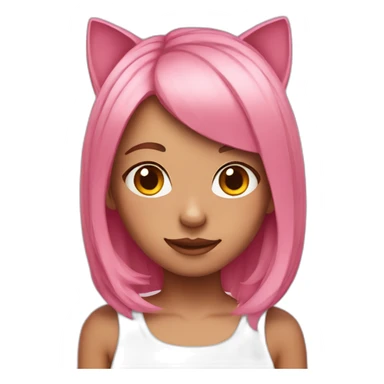 Pink Hair Girl with Cat ears sticker