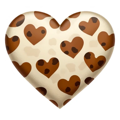 Cow print brown  heart sticker