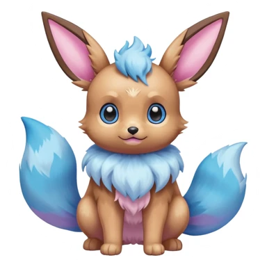 Kawaii Shiny Pastel Eevee Full Body sticker