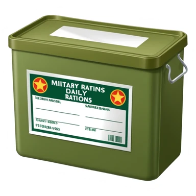 military daily rations green color sticker