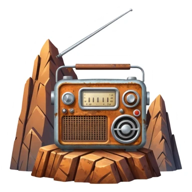 radio over a mountain sticker