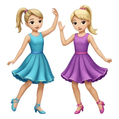 two girls dancing one is blond and one is brunette sticker