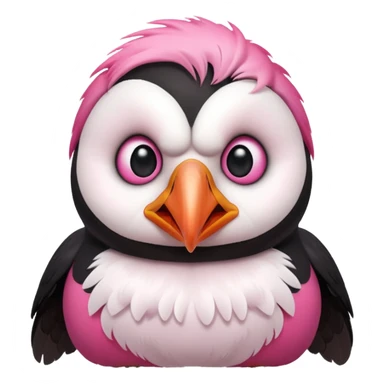pink puffin angry steam sticker