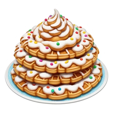 Funnel cake with powder sugar and sprinkles  sticker
