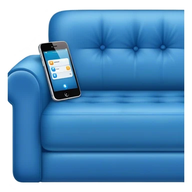 an iPhone on a blue couch sticker