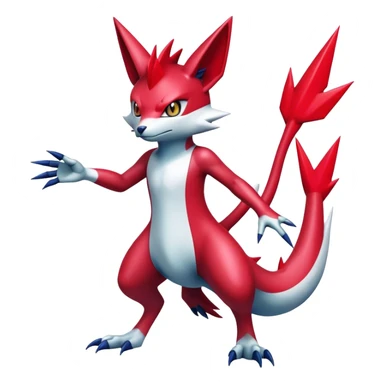 Cool Edgy Shiny Futuristic Ethereal Legendary Digimon-Sneasel-Zangoose-hybrid full body sticker