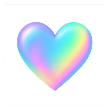 heart with a holographic rainbow gradient, no background sticker