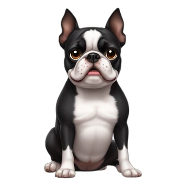 Extremely fat och grumpy Boston Terrier sticker