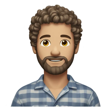White Man with poofy curly brown hair and a beard in pajamas sticker