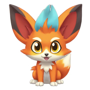  Fennekin-Quilava—Litten-Fakemon Full body sticker