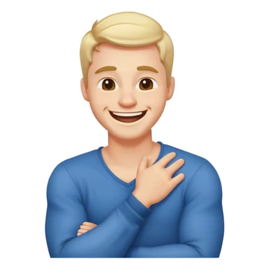 arms crossed holding neck laughing guy sticker