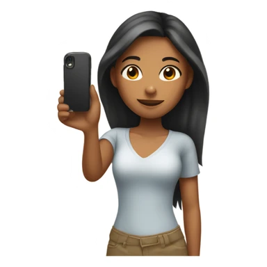 Girl with tan skin taking a selfie full body sticker