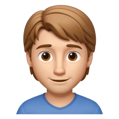 3D Apple-style emoji of Flynn Rider: fair skin, light brown hair, raised eyebrow, charming smile, playful confident look. sticker