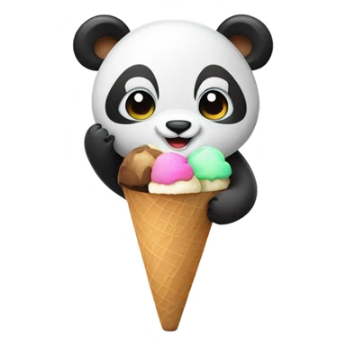 Panda eating ice cream sticker