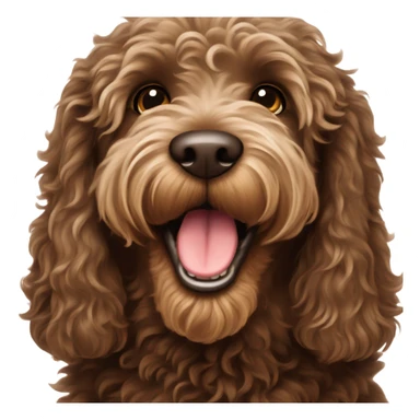 Australian labradoodle dark brown barking at the mailman sticker