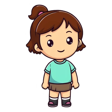 cute girl with brown hair sticker