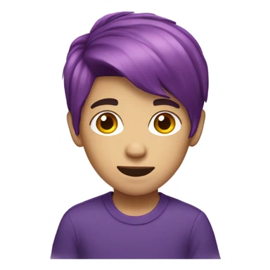 Kid purple hair, boy sticker