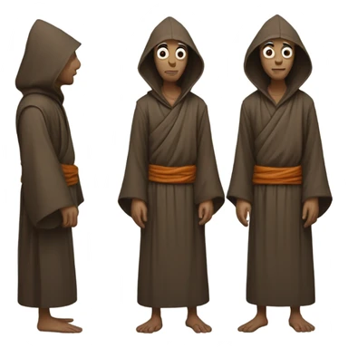 weird human in monk costume  sticker