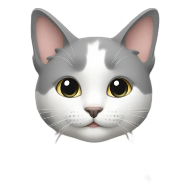 grey and white cat ambo style sticker