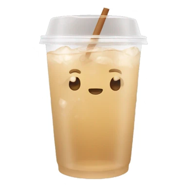 Clear tumblr cup with light brown drink and ice sticker