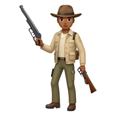 Guy walking with gun sticker