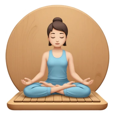 person in meditation pose on a stylized nail board sticker
