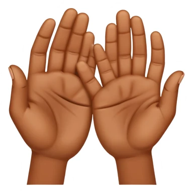 Make two brown hands creating a O. sticker