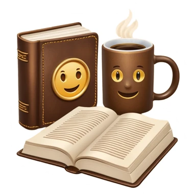 Book and coffee cozy aesthetic  sticker