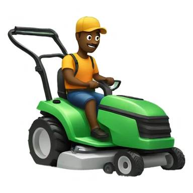 Man mowing grass sticker